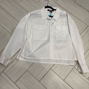 Brand new DKNY white cropped button down